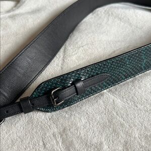 Coach Black and Green Snake Print Shoulder Strap gunmetal